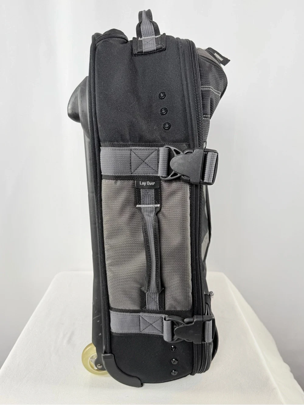 OGIO Layover Travel Motorcycle Gear Rolling Bag in Black Gray